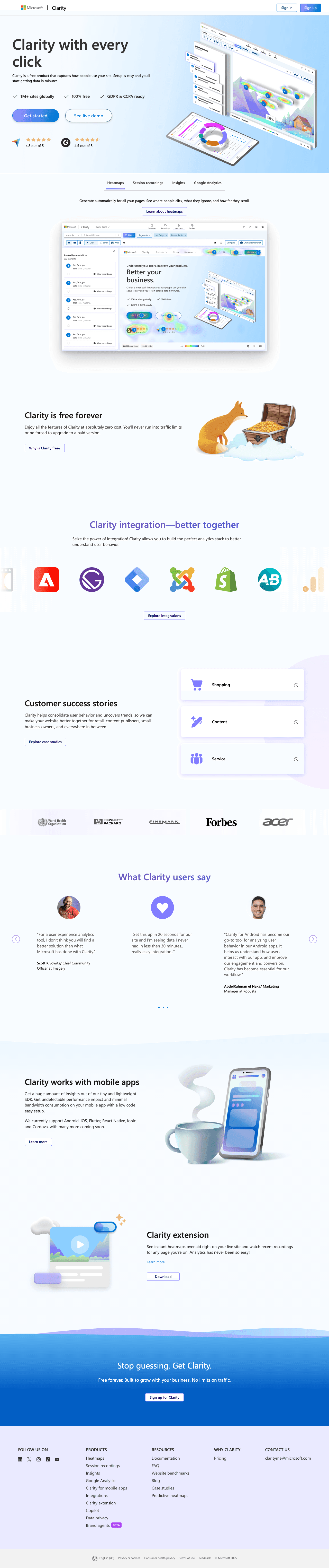Microsoft Clarity screenshot