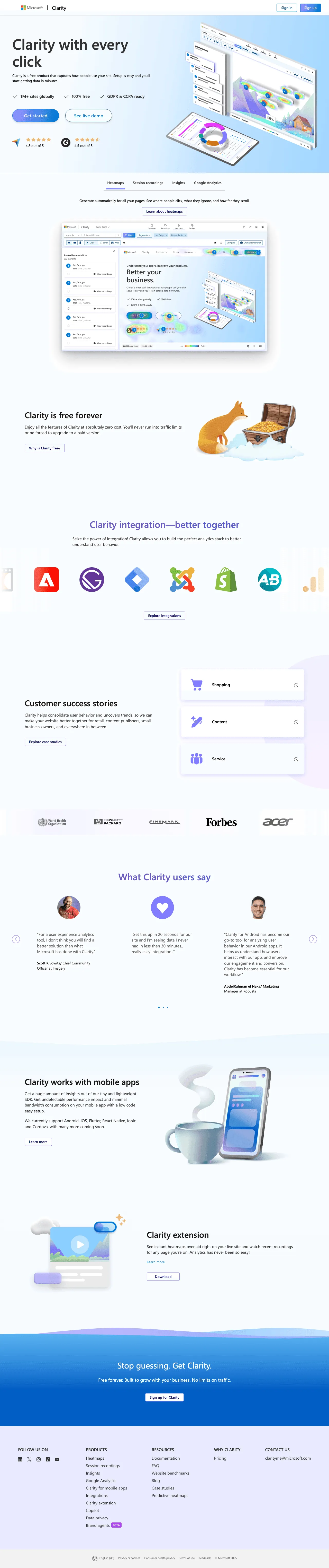 Microsoft Clarity screenshot