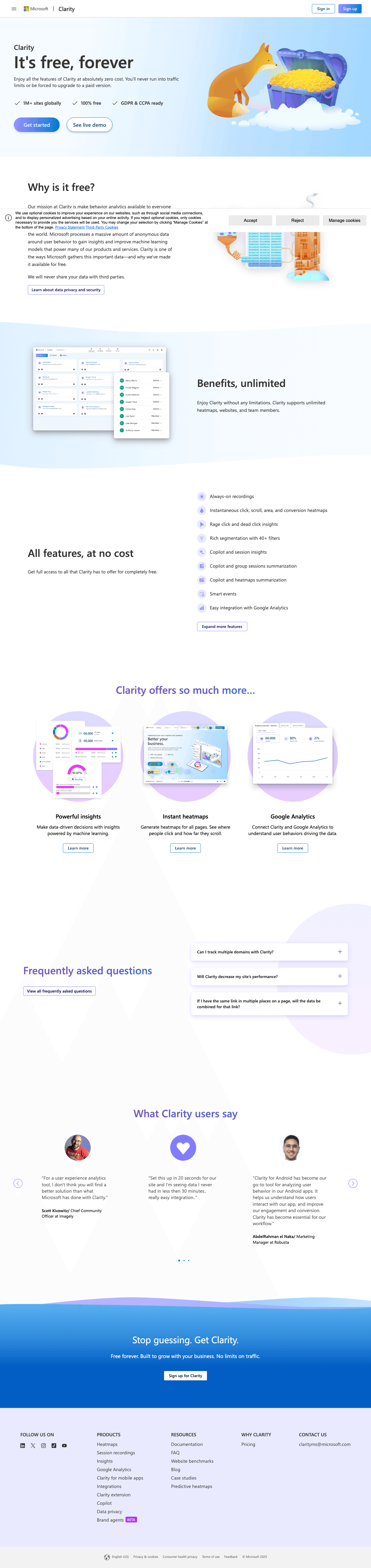 Microsoft Clarity screenshot 2