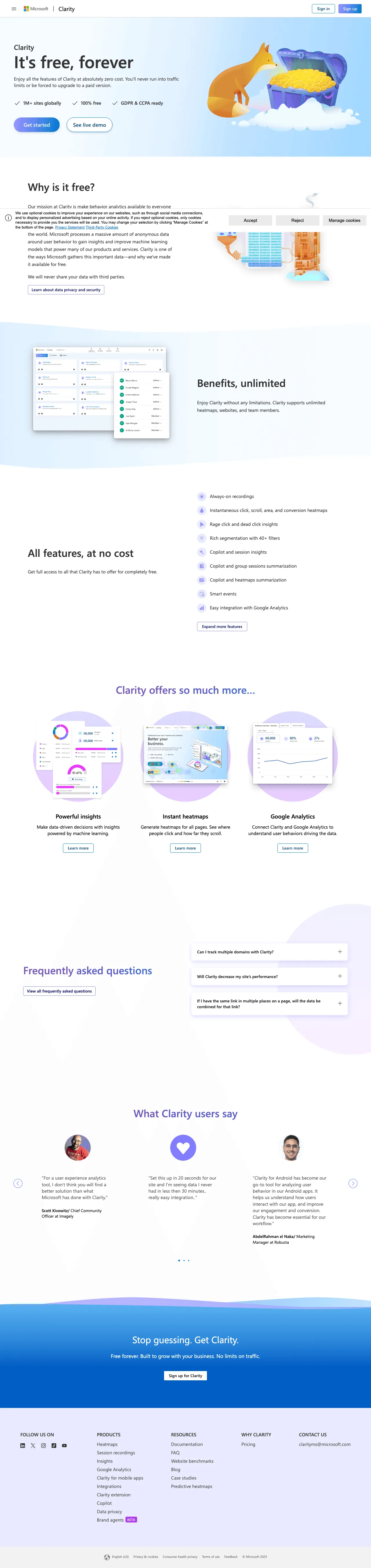 Microsoft Clarity screenshot 2