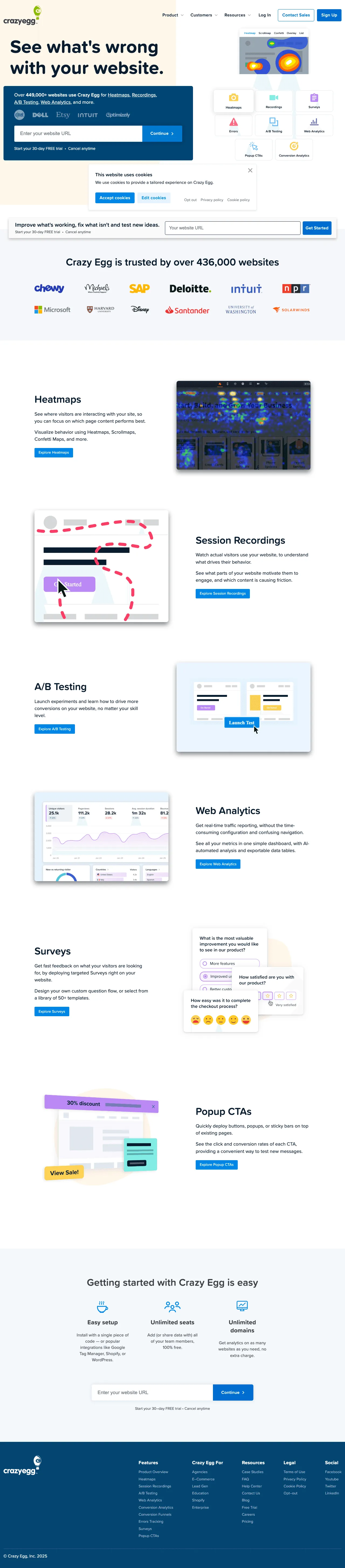 Crazy Egg screenshot