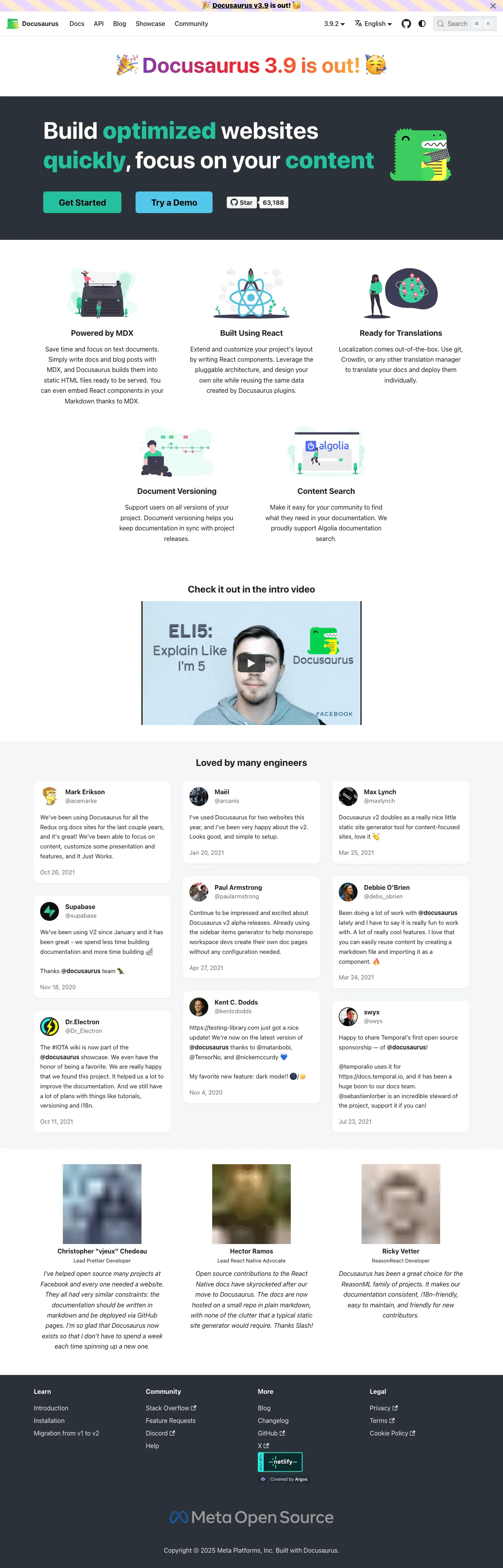Docusaurus screenshot 1