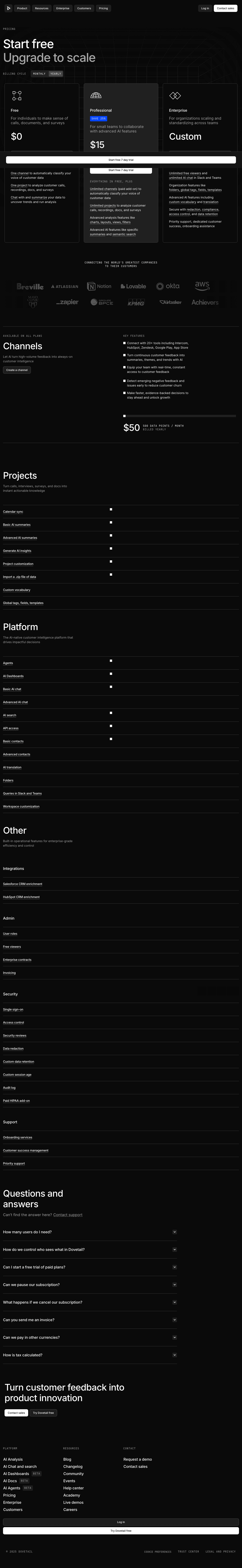 Dovetail screenshot 2