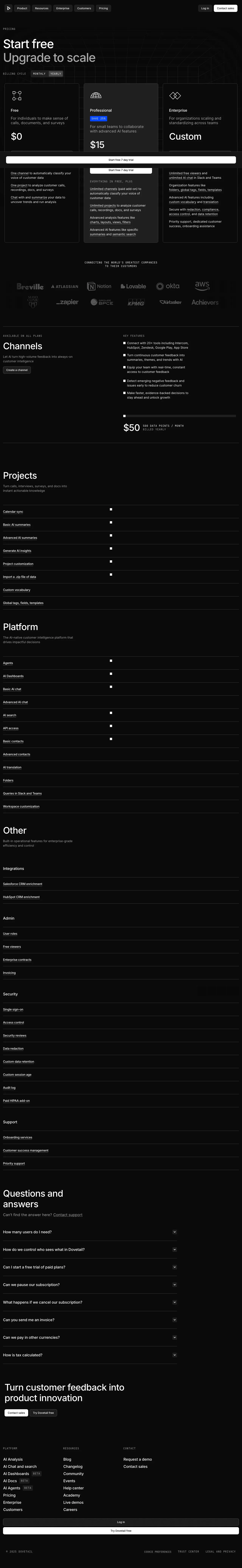 Dovetail screenshot 2