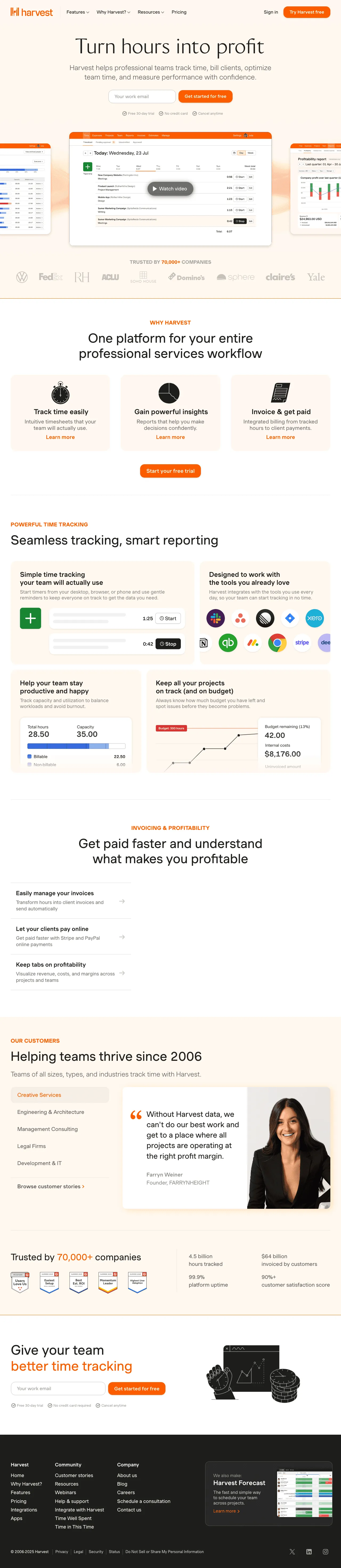 Harvest screenshot 2