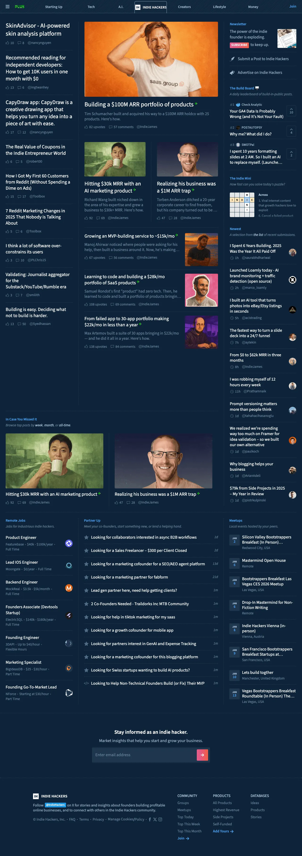 Indie Hackers screenshot