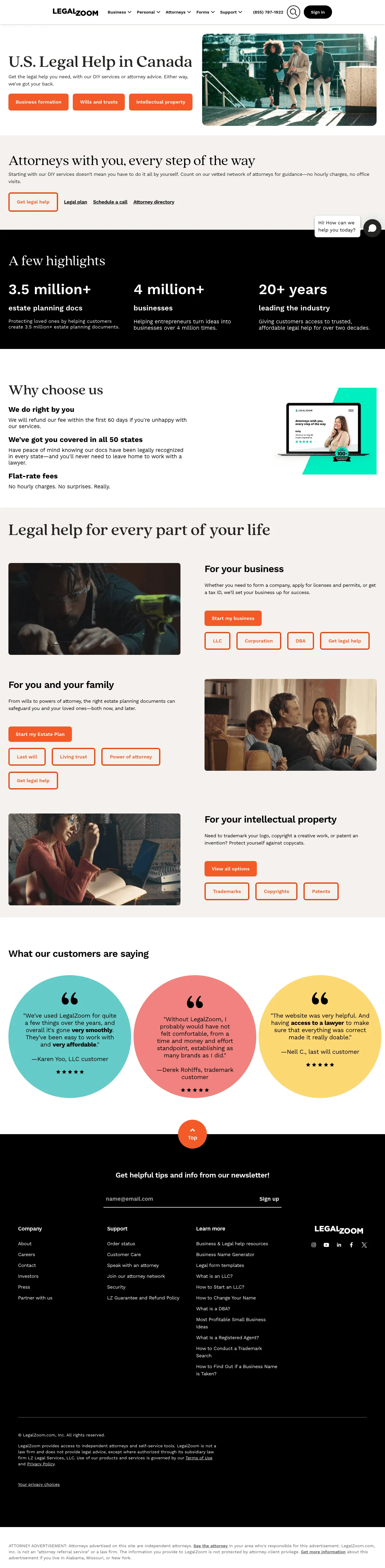 LegalZoom screenshot
