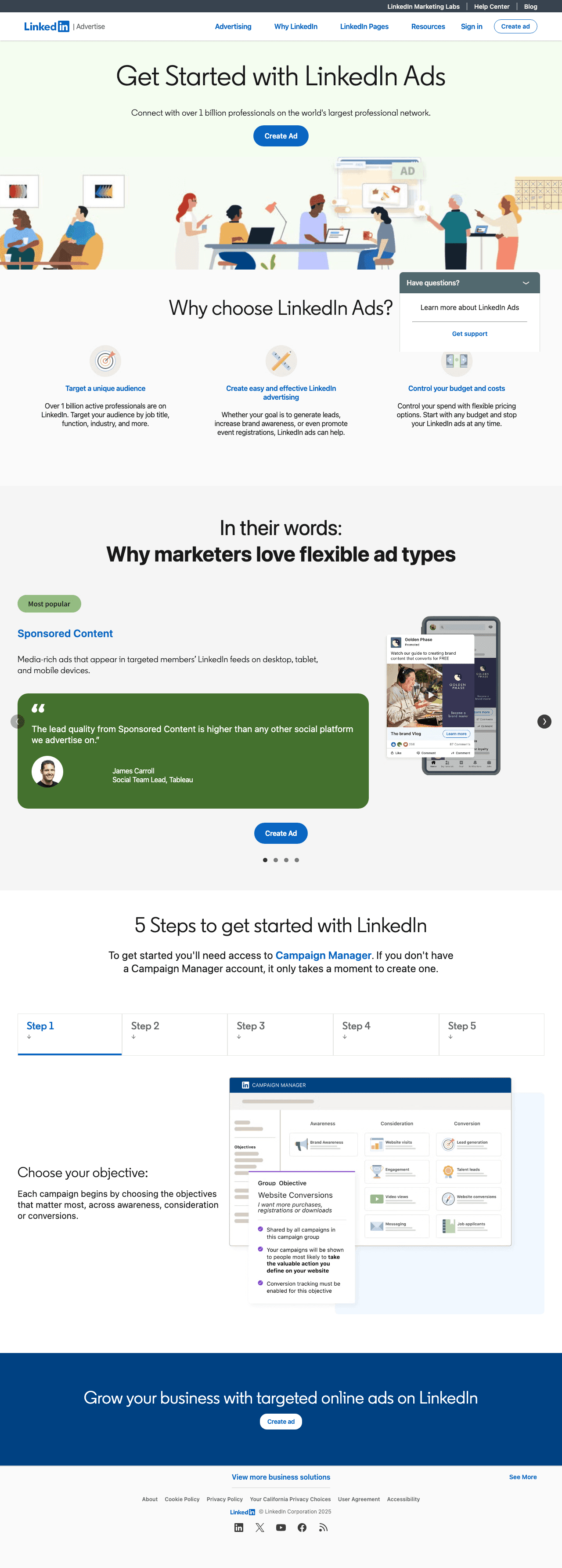 LinkedIn Ads screenshot