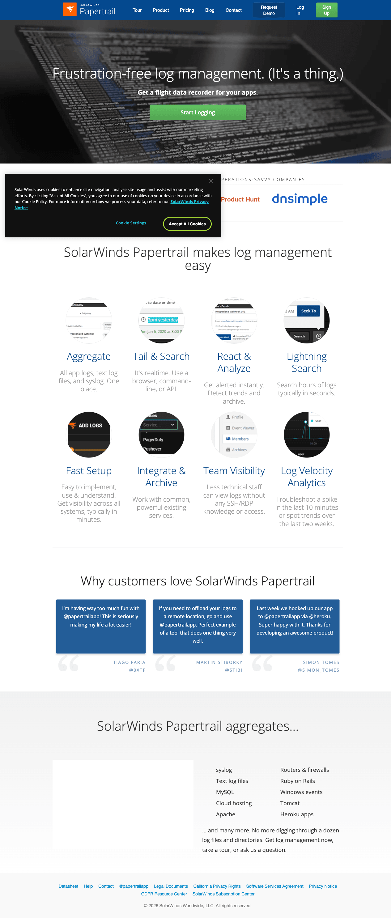 Papertrail screenshot 2