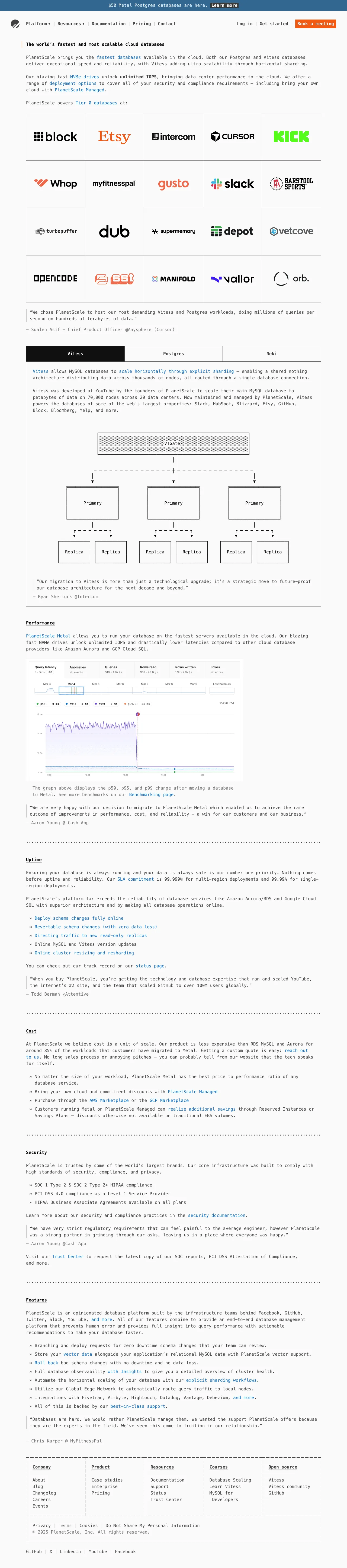 PlanetScale screenshot