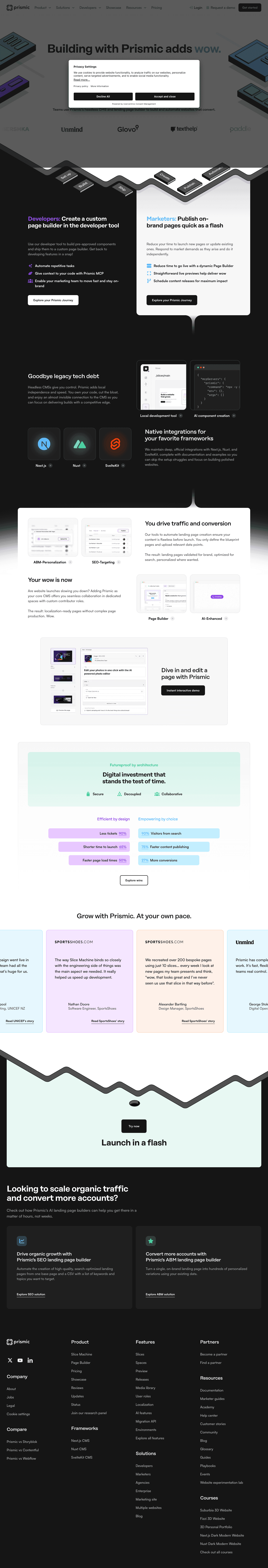 Prismic screenshot 2