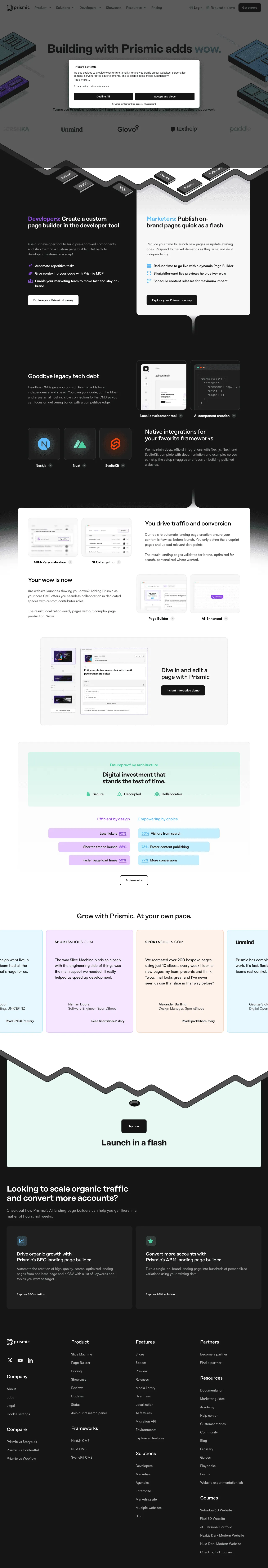Prismic screenshot 2