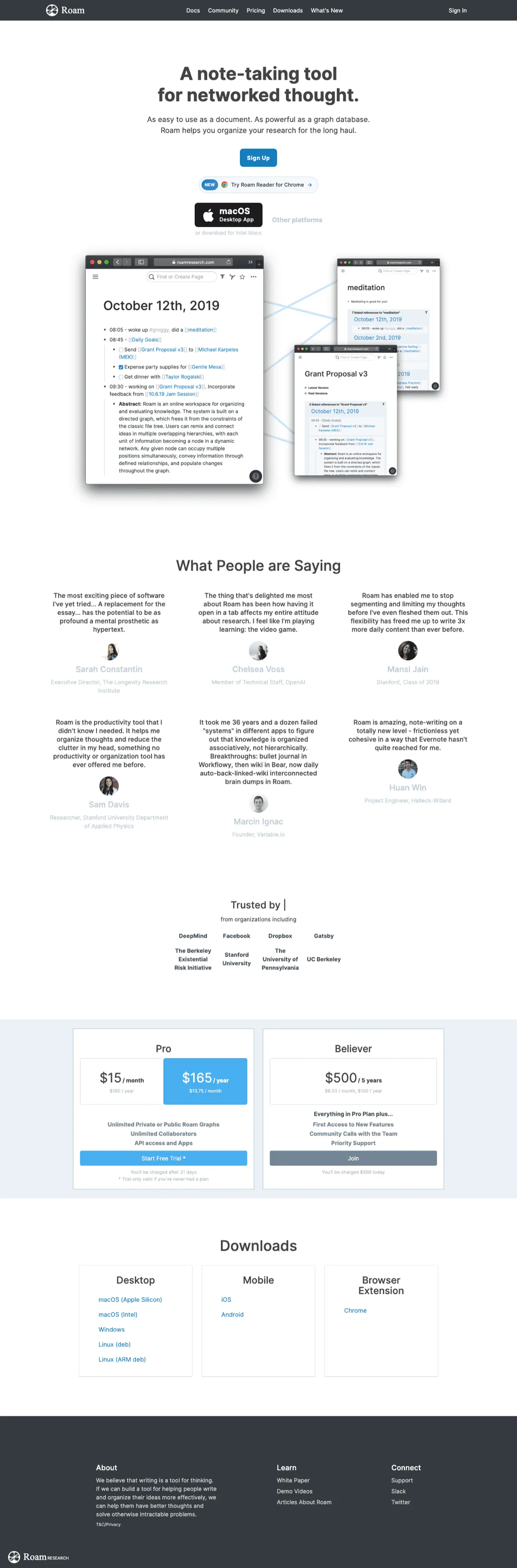 Roam Research screenshot 1