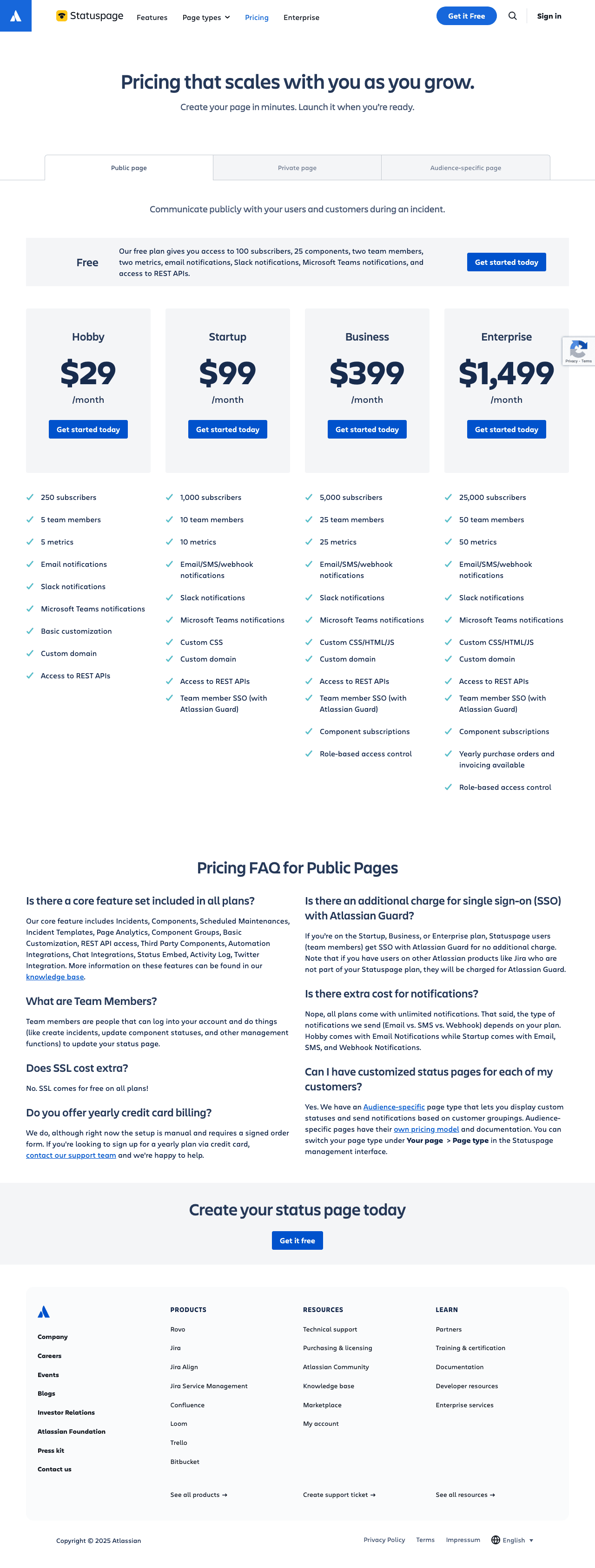 Atlassian Statuspage screenshot 3
