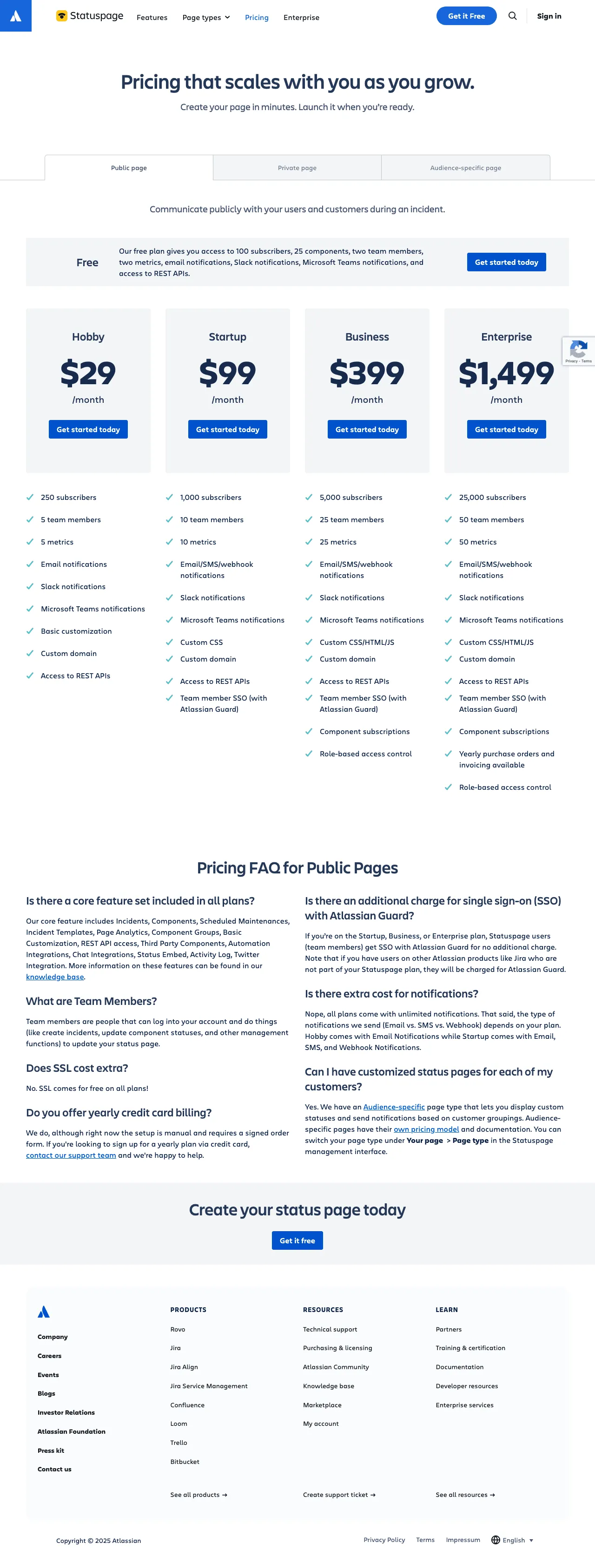 Atlassian Statuspage screenshot 3