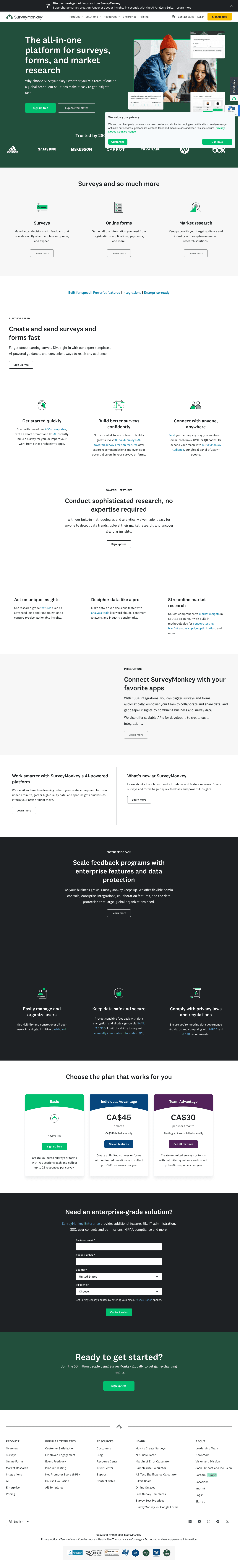 SurveyMonkey screenshot