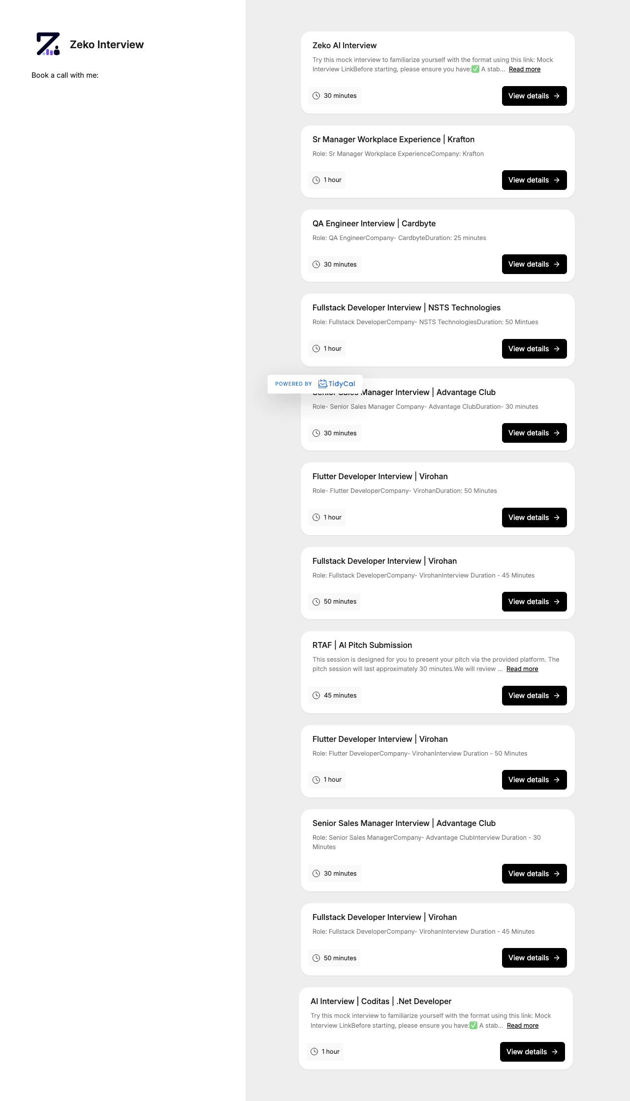 TidyCal screenshot 2