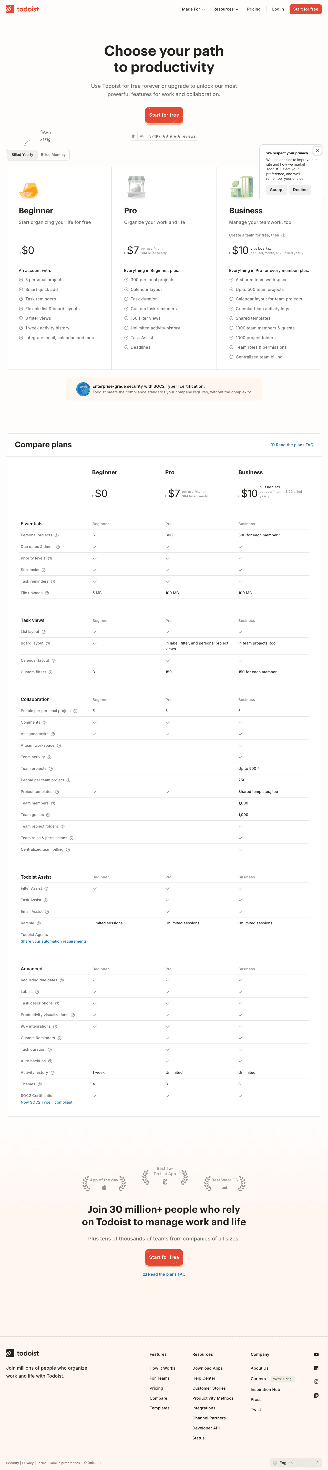 Todoist screenshot 3