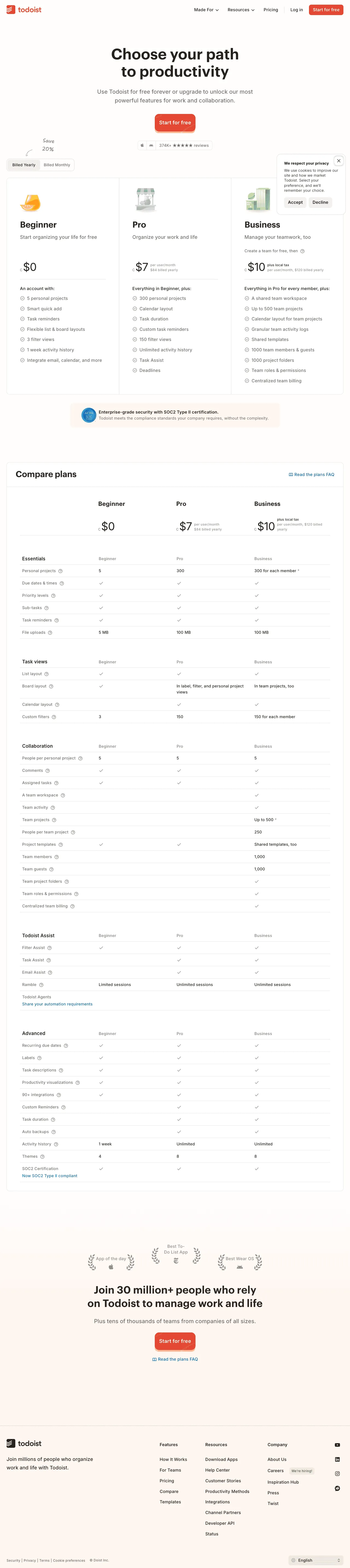 Todoist screenshot 3