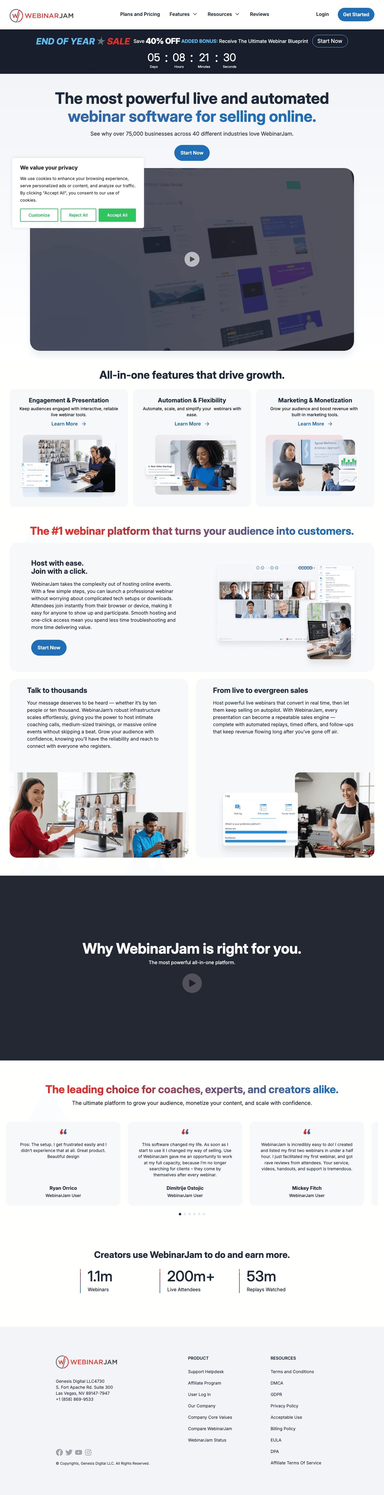 WebinarJam screenshot 2