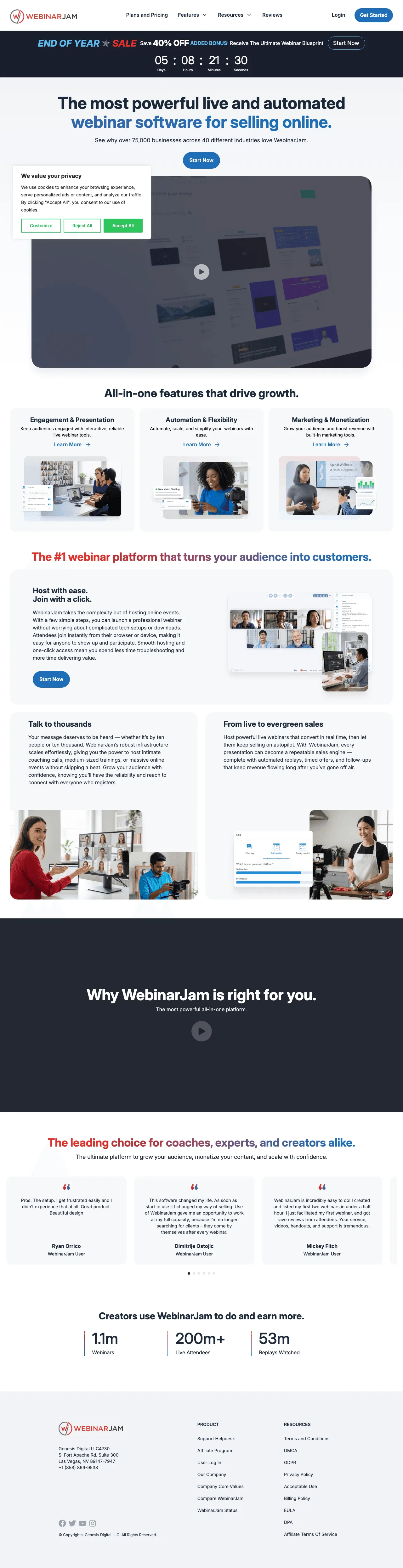 WebinarJam screenshot 2