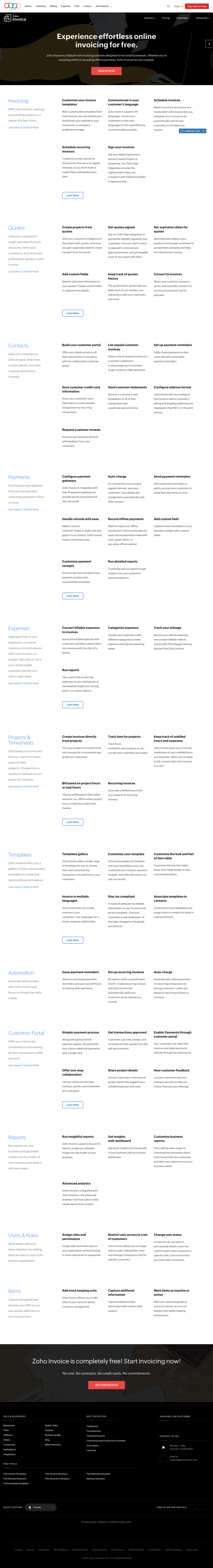 Zoho Invoice screenshot