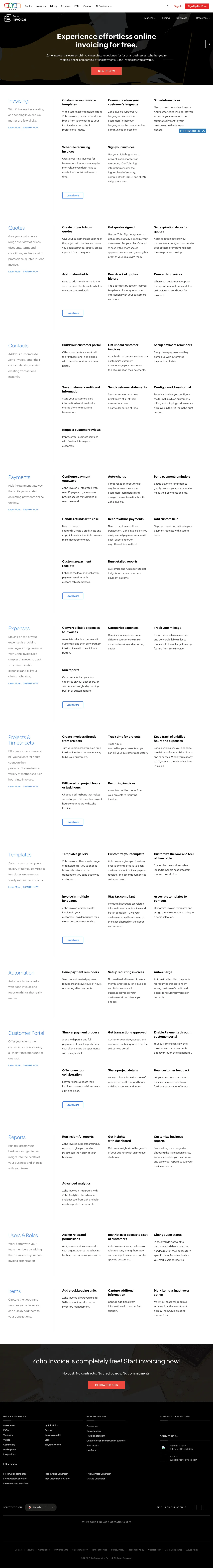 Zoho Invoice screenshot