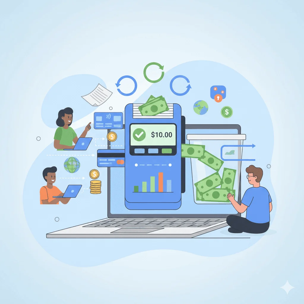 Illustration for I need to accept payments from customers: Turn your product into a business—start accepting payments.