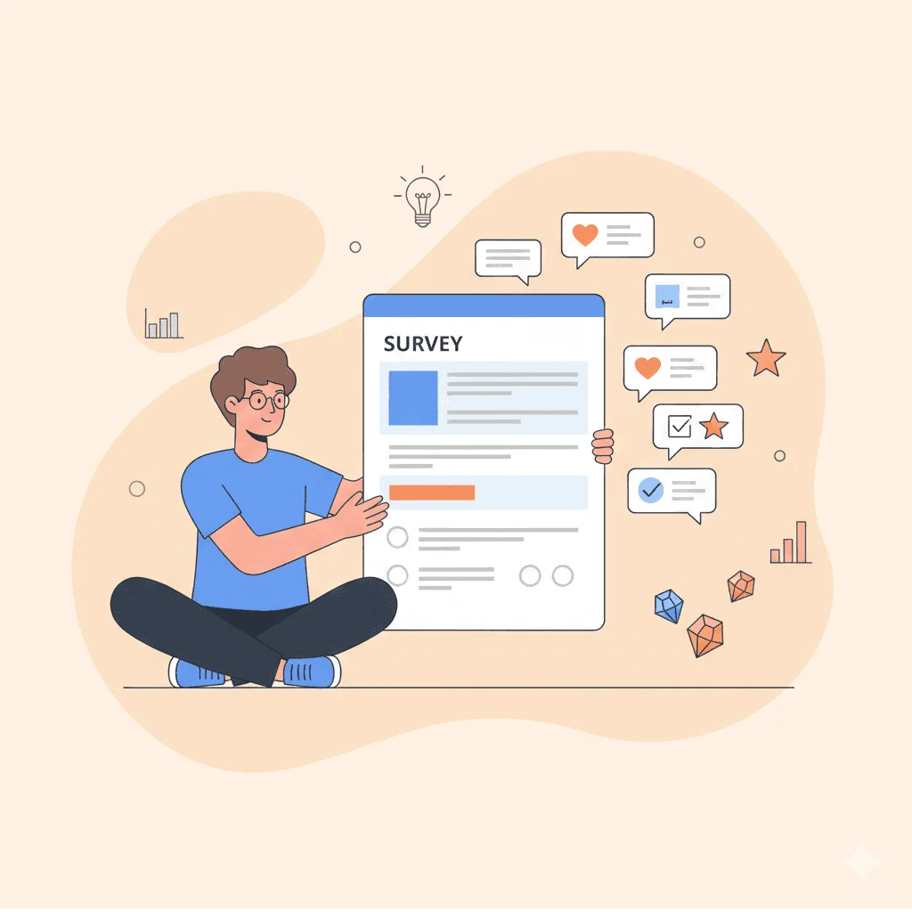 Illustration for I need to collect feedback and survey responses: Ask the right questions, get the insights that matter.