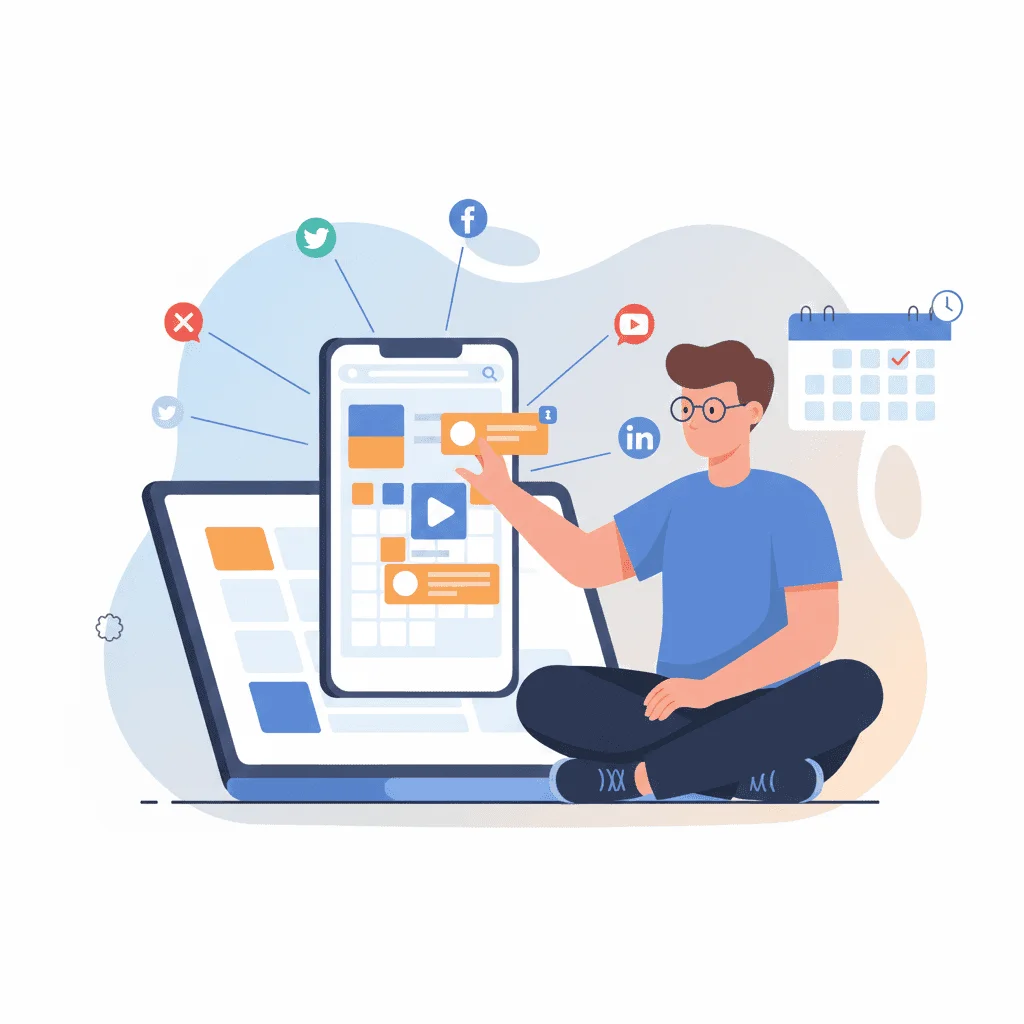 Illustration for I need to manage social media presence: Stay visible without spending your life on social media.