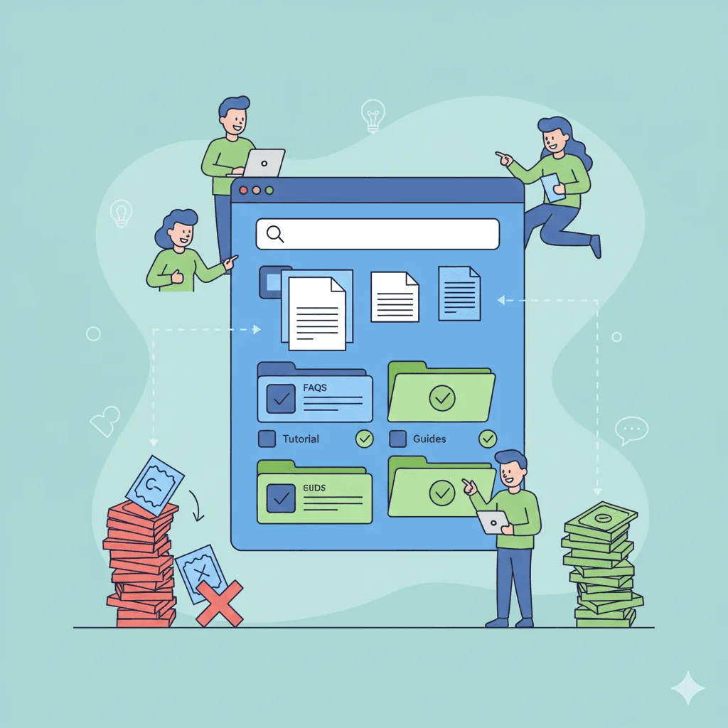 Illustration for I need to create documentation for my product: Answer questions once, help users forever—document well.