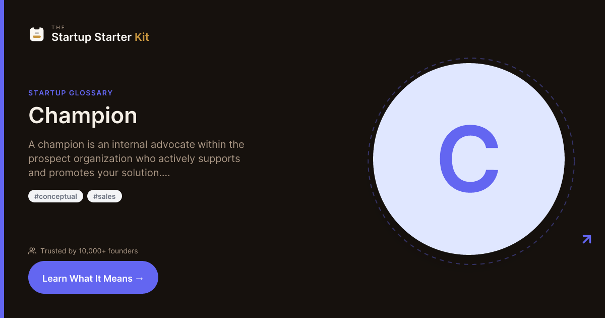 What is a Sales Champion? | Startup Glossary