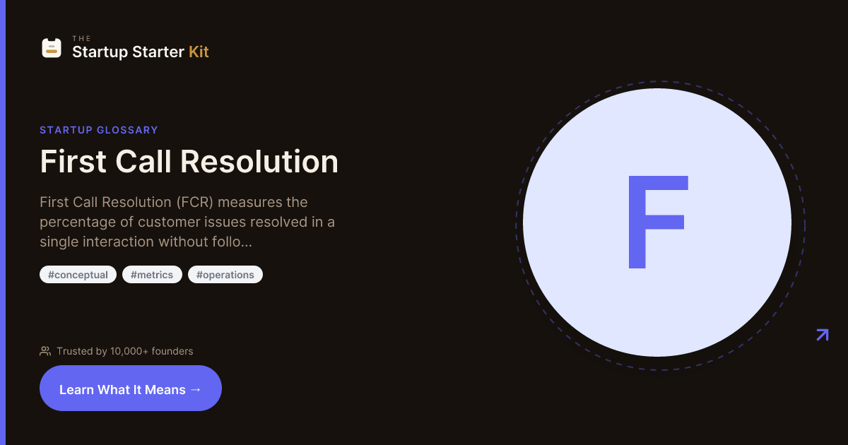 What is First Call Resolution? | Startup Glossary